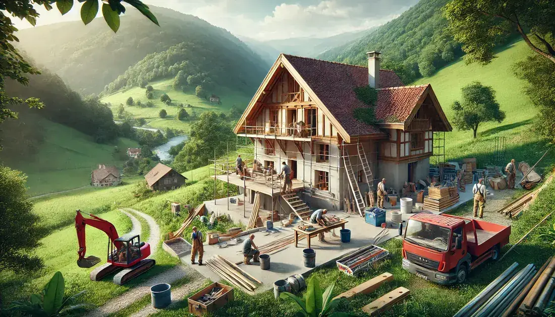 Chantier de rénovation d’une maison à Valserhône, aux portes du Pays de Gex.