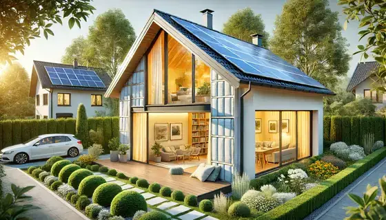 Maison en éco-rénovation avec matériaux biosourcés et isolation naturelle en pose.