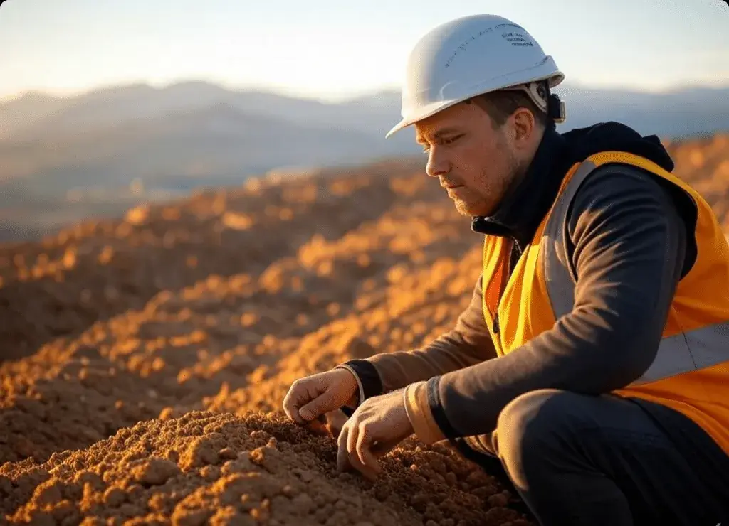 Étude de sol réalisée sur un terrain avant la construction d’une maison.