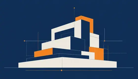 Illustration épurée évoquant une base solide et renouvelée, aux couleurs PROJETIZ
