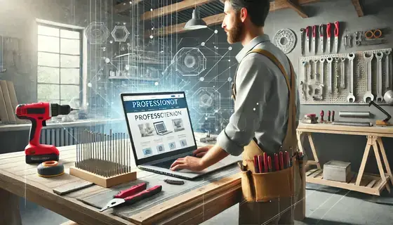 Artisan consultant le site web de son entreprise sur une tablette.