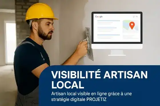 Artisan local consultant son smartphone pour gérer sa visibilité en ligne