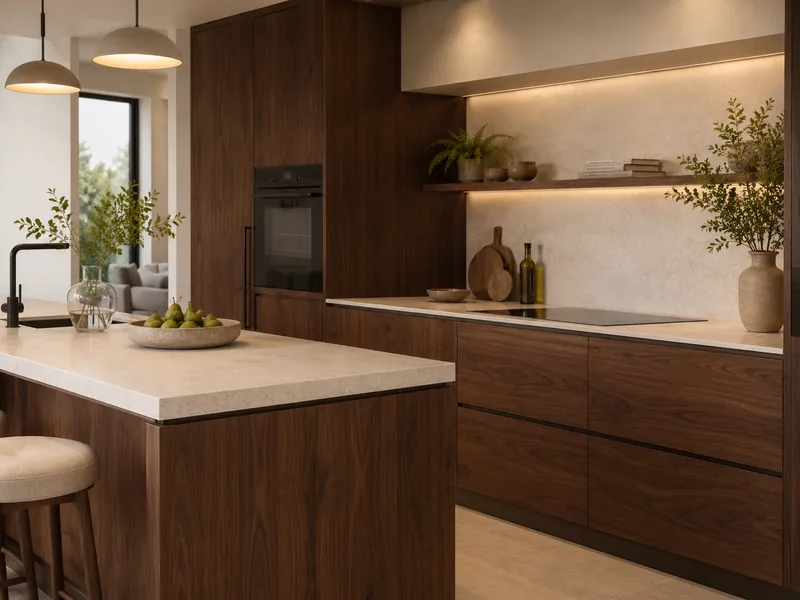 Cuisine ouverte en noyer