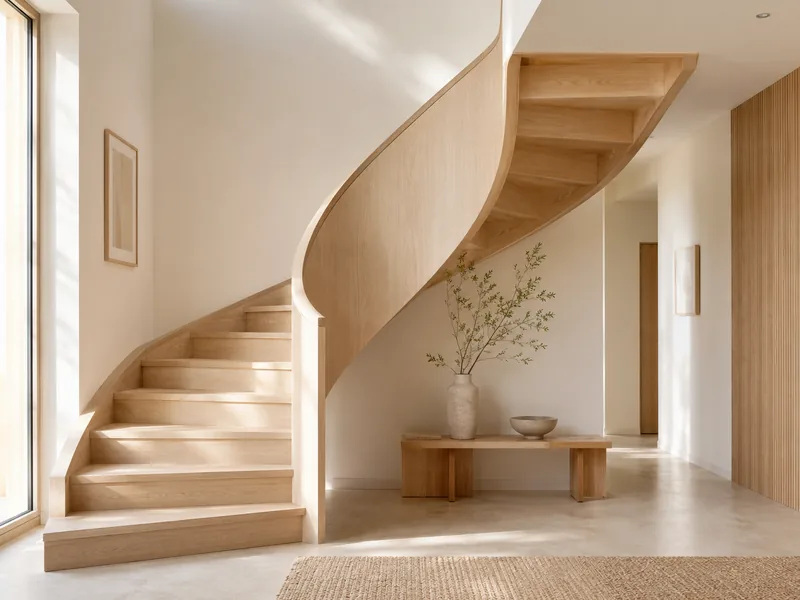 Escalier tournant en frêne