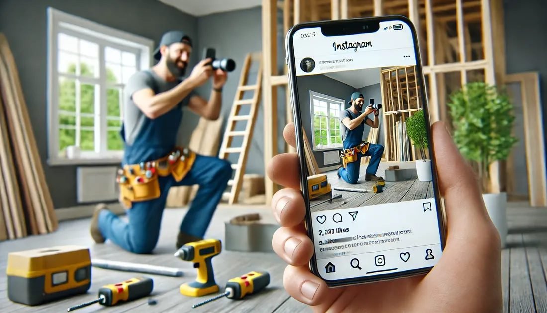 Artisan partageant ses réalisations sur les réseaux sociaux.